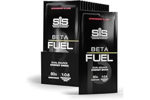 Science in Sport BETA Fuel 80 Energy Drink en poudre 15x82g Fraise et citron vert - Boisson isotonique en poudre avec 80g de glucides, Source d’énergie idéale pour les sportifs d’endurance