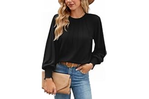 Gyabnw Maglietta Manica Lunga Donna T-Shirt Morbido Maglia Donna Elegante con Maniche a Sbuffo Girocollo Adatto per Gonne alla Moda Pantaloni