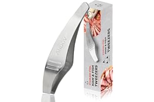 ANDOV Pince a Aretes en Inox pour Poisson – Desareteur Professionnel pour Saumon Truite et Filets – Outil de Cuisine Precis Aussi pour Tranches de Jambon Serrano – Lavable au Lave Vaisselle