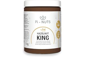 Pi-nuts Haselnusscreme mit Kakao bis zu 45% Haselnuss - Nussbutter Brotaufstrich Süß - Süßigkeiten - Haselnusspaste für Eis, zum Backen, als Aufstrich - Cremige Haselnussmus- 1kg