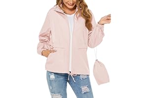 Tisfeer Regenjacke Damen Wasserdicht Leicht Regenmantel Windbreaker Packbar Dünne Regenjacken Windjacke mit Kapuze