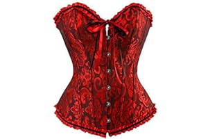 ensswliz Corset Tops for Women Bustier Shapewear Lingerie Lace Up Boned Overbust Waist Push Up Bodysuit