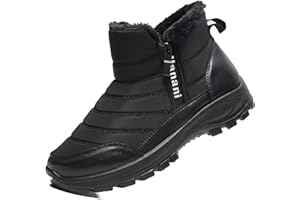 HANANI Stivali da Neve Scarpe Uomo Invernali Stivaletti Cerniera Outdoor Impermeabili Foderato in Pelliccia Caldi Impermeabile Scarponi Trekking Scarpe Comodo