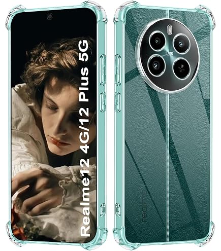 YAMCCCSE Custodia per Cellulare Girocollo per Realme 12 5G / Realme 12x 5G Tracolla - Collana/Necklace Cordoncino,Practical Stylish Trasparente Silicone TPU Flessibile Antiurto Protettivo Cover