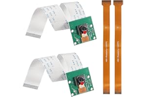 AOICRIE 2 Pieces for Raspberry Pi Camera Module 5 Megapixel 1080p OV5647 Sensor with FFC Flex Cable for Raspberry Pi 4, for Raspberry Pi 3 B+, Pi Zero W for Programming Projects