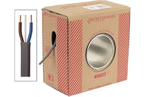 EVENT DISTRIBUTION All Lengths 6242Y 2.5mm Twin and Earth Electric Cable Wire Flat T&E Grey BASEC Certified (50m)