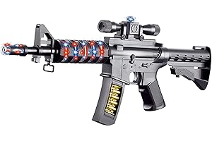 TACTIPRO Toy Gun for kids great for Police Costume accessories, Army Soldier Military fancy dress. This durable plastic rifle toy Gun emits combat sounds lights and vibration for hours of fun