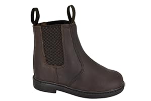 EYESONTOES Boys Kids Leather Chelsea Dealer Ankle Boots Pull ON Childrens Brown Shoes Size