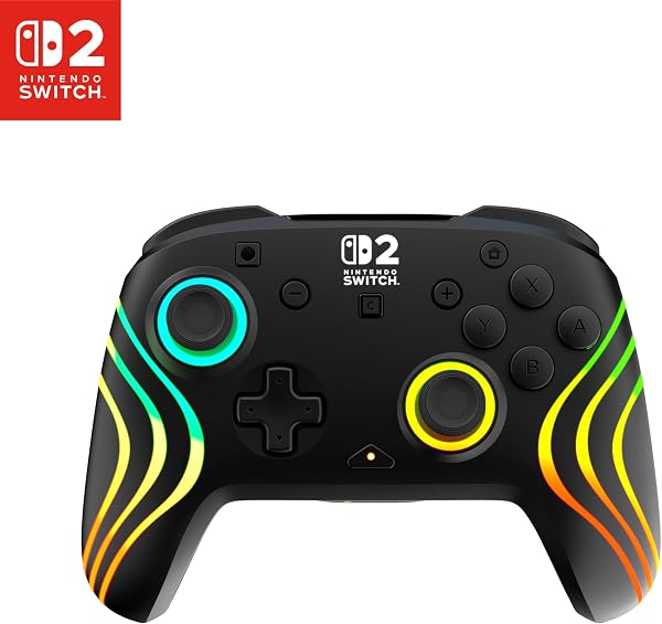 Turtle Beach Afterglow Wave Schwarz Kabelloser RGB-Gaming-Controller offiziell lizenziert für Nintendo Switch 2 - 1