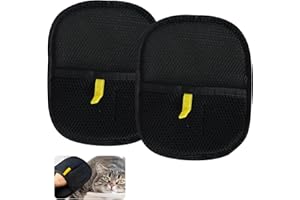EDDRFY 2 guantes quitapelos para mascotas, 24 x 16 cm, guantes electrostáticos para el cuidado del pelo, guantes de depilación de animales de doble cara, guantes de cuidado lavables para gatos, perros