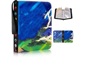 Egmelos 50 Seiten Sammelalbum, Wunderschön Bedrucktes PU-Cover-Album, Sammelkarten Album mit Reißverschluss, Karten Halter Ordner Buch Hält 400 Karten xk