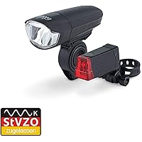 DANSI LED Fahrrad-Batterieleuchtenset, StVZO, schwarz, 44001
