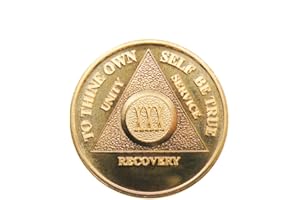GENERIC 30 Year 24K Gold Plated AA (Alcoholics Anonymous) - Sober / Sobriety / Birthday / Anniversary / Recovery / Medallion / Coin / Chip