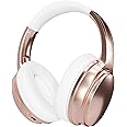 Kionex KS MAX Active Noise Cancelling Headphones, Wireless Over Ear Bluetooth Headset, Deep Bass, Low Latency, Soft cups (KS Max Music (ROSE GOLD))