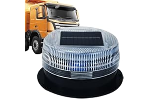 YANZISURA Gyrophare D'avertissement LED Ambre Gyrophare Énergie Solaire Sans Fil Rechargeable Lampe Stroboscopique LED Pour Machines Agricoles Véhicule Feux D'avertissement Lumière Stroboscopique D'urgence