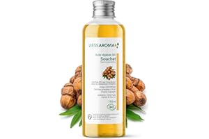 WESS AROMA Huile Végétale BIO de Souchet 100ML - Ralentit la repousse des poils, Hydrate et Adoucit - Certifiée COSMOS - Sans Conservateur - Pratiques agricoles durables - Entreprise Française