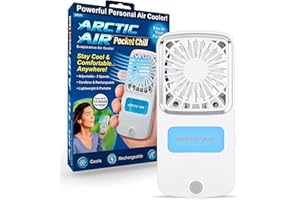 Arctic Air Ontel Pocket Chill Personal Air Cooler - Powerful 3 Speeds Lightweight Portable Wireless Rechargeable Personal Fan with Built-in Stand