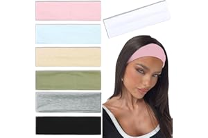 Nayyana Lot de 7 bandeaux antidérapants pour femme - Bandeau élastique tendance pour femme - Pour l'entraînement, la transpiration - En coton doux