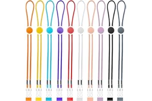 AWAVM Lot de 10 cordons élastiques réglables avec boucle colorée pour masque - Double crochet - Anti-perte - Protège les oreilles - Réutilisable