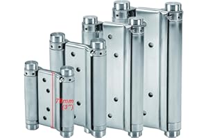 LOOTICH Bisagras de Acero Inoxidable de Doble Acción para Puerta Abatible Bisagra (78mm) de Cierre Automático para Puertas Oscilantes de Mostrador Saloon Café Bar Hasta 10kg (2 PCS)