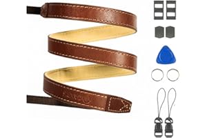 CANPIS Bandoulière en Cuir véritable à la Main 95-135cm Sangle d'épaule réglable Vintage pour Appareil Photo Nikon Canon Sony Pentax Leica Olympus Fuji Nouveau Design