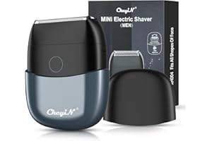 CkeyiN Rasoio Elettrico Barba, Rasoio a lamina Compatto e Portatile, Rifinitore di Precisione Senza Fili Ideale per I Viaggi, Rasatura flessibile, Duratura e Definita, Toelettatura