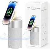 Stazione base di ricarica - Caricatore wireless a ventosa magnetica | Supporto caricabatterie alimentato con altoparlante per telefono decorazione della casa della camera da letto
