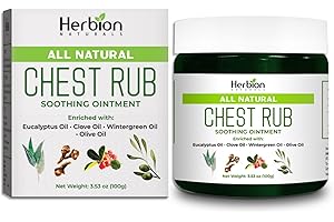 Herbion Naturals Chest Rub, 3.53 Ounce- Pomada calmante natural con vapores calmantes para adultos y niños a partir de 2 años.