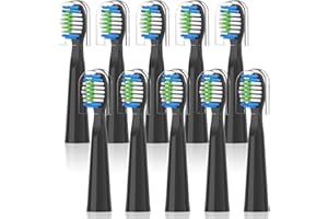 YUNCHI Zestaw 10 zapasowych szczoteczka kompatybilnych z Bitvae D2, elektryczne końcówki do zębów, wymienne głowice do zębówek, nasadki kompatybilne z Bitvae Daily D2 (czarne)