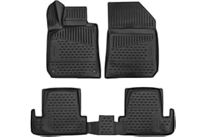 J&J AUTOMOTIVE | Tapis De Sol en Caoutchouc 3D Exclusive Compatible avec 308 2014-2021, Bord Haut, Noir, Antidérapant, Toutes Saisons