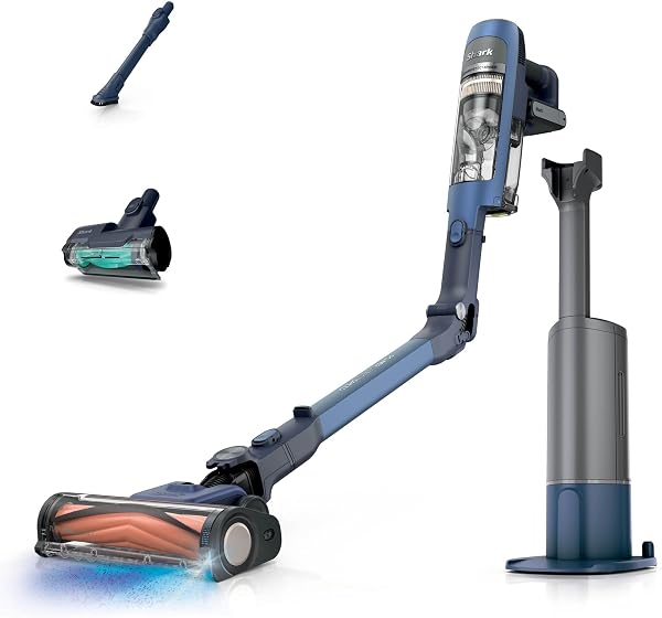 Shark Detect Speed Clean & Empty Pet Pro Aspiradora sin Cable Potente, Reverse Clean, 60 Minutos de autonomía, Base de Carga con Vaciado automático y Accesorio para Mascotas, Ultramarino IA3241EUT - 1