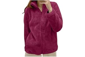 YEKDMXOP Felpa Donna Pile Invernale Caldo con Cerniera Giacca da Camera Donna Invernale Corta Pile Senza Cappuccio Giacche Invernale con Pile Tinta Unita Cappotto In Peluche Sherpa Giubbotto Fleece Comoda