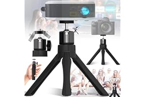 Benaton Proyector Trípode Portátil 1/4" Tornillo, 360° Ajustable Escritorio/Móvil (20 cm Retráctil)
