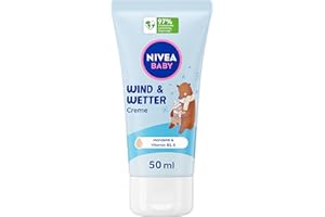 ‎BEIERSDORF NIVEA Baby Wind & Wetter Creme, Babycreme schützt vor Wind und Kälte, Baby Feuchtigkeitscreme mit Mandelöl für zarte Babyhaut, Hautpflege für Babys mit Shea Butter und Vitaminen (50 ml)