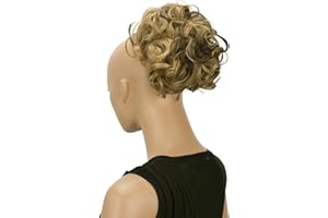 ‎CAISHA CAISHA Dutt Haarteil Zopf Haarknoten Hepburn-Dutt Haargummi Hochsteckfrisuren DM15cm Gewellt Braun Blond Mix HK116