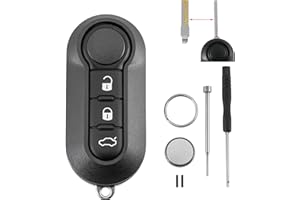 GLOUVDEYZ For Fiat Ducato Doblo 500 500L Punto Bravo Panda Citroen Nemo Relay Jumper Iveco Daily Iveco Eurocargo Ford KA Vauxhall Combo 3 Buttons Car Key Fob Case Shell Battery CR2032