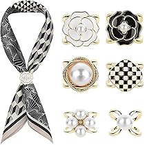 Ferma Foulard Donna Con Strass - 9 Pezzi Per Maglie E Sciarpe, Metallico Elegante