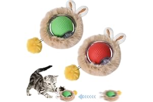 HOMIRTY Interactive Cat Toy Ball for Indoor Cats | Automatic 360° Rolling Cats Ball with LED Lights | Motion Activated Cat Balls Toy for Kitten, Puppy & Small Dogs | Self-Moving Pet Toys for Exercise (A)
