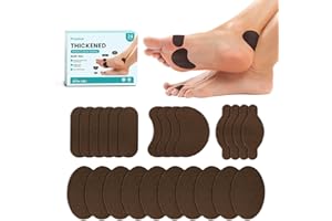 Promifun Moleskin Adhesive Pads for Feet, Blister Bandages for Feet, Mole Skin Patch for Feet Heels, Skin Tape Stickers for Feet - 48 Sheets of 4 Shapes, Brown