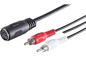 1aTTack.de 1x 0,2m 5-pol DIN hona till 2 Cinch-kontakter stereo + jord