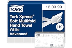Tork Xpress Grands essuie-mains interfoliés blancs H2, Advanced, 2 plis, absorbants, 21 x 136 feuilles, 120399