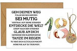 JOYEASE Geschenke zum 18 Geburtstag Madchen Junge, Karte Geldgeschenk 18. Geburtstag mit Sprüchen, Geschenkideen Geburtstagskarte 18 mit Umschlägen