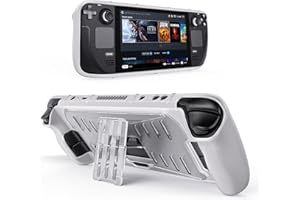 Benazcap Hülle für Steam Deck OLED 2023/Steam Deck 2021, Stoßfeste Griffhülle mit Integriertem Kickstand, Kompatibel mit Valve Steam Deck Konsole, Transparente