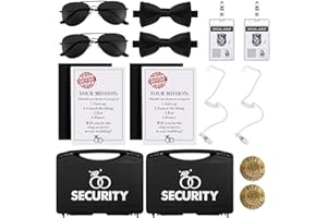 Aoriher Ring Security Wedding Set Include Ring Bearer Box Security Badge Ring Bearer Sunglass Security Earpiece Bow Tie ID Badge Holder with ID Card Envelope Invitation Card for Proposal Gift(18 Pcs)