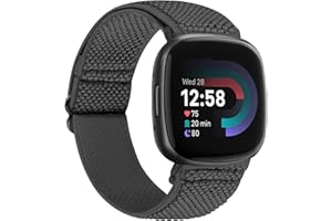 TumCez Cinturino Compatibile con Fitbit Versa 4/Fitbit Versa 3/Fitbit Sense 2/Fitbit Sense Cinturino, Regolabile Braccialetto Elastico in Nylon Cinturino di Ricambio Sportive per Donna Uomo