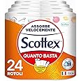 Scottex Quanto Basta, Kitchen Paper Option Half Tear, Pack of 24 Maxi Rolls