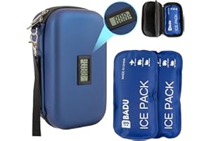 NOGSAY Sac isotherme à insuline avec 2 accumulateurs de refroidissement, sac pour diabétiques de 24 h, approuvé par la TSA pour les médicaments, glacière diabétique pour voyage avec thermomètre et affichage