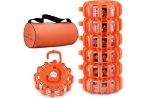 Amzpas Gyrophare Balise De Signalisation Lumineuse LED Lampe d'Avertissement Clignotant Eclairage d'urgence Voiture(6)