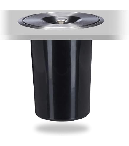 Jevina Couvercle De Poubelle Ronde Inox 230 Mm - Couvercle Swing Flip Pour Plan De Travail Cuisine
