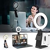 5" Desk Ring Light with Stand, LED Ring Light for Laptop Monitor, Video Conference Lighting, Zoom Meeting Light for Video Cal